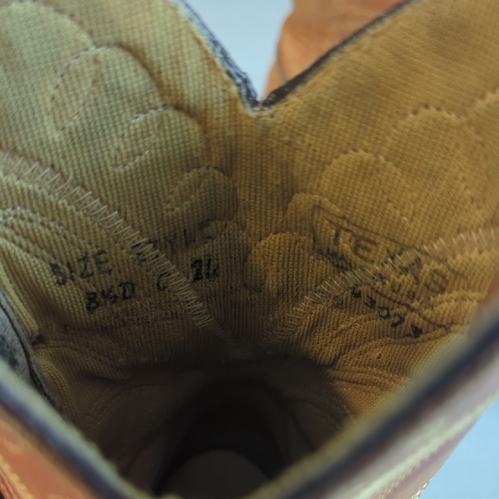 Vintage Cowboy Boots Kids‎ size 8.5 Brown Leather - Picture 5 of 6